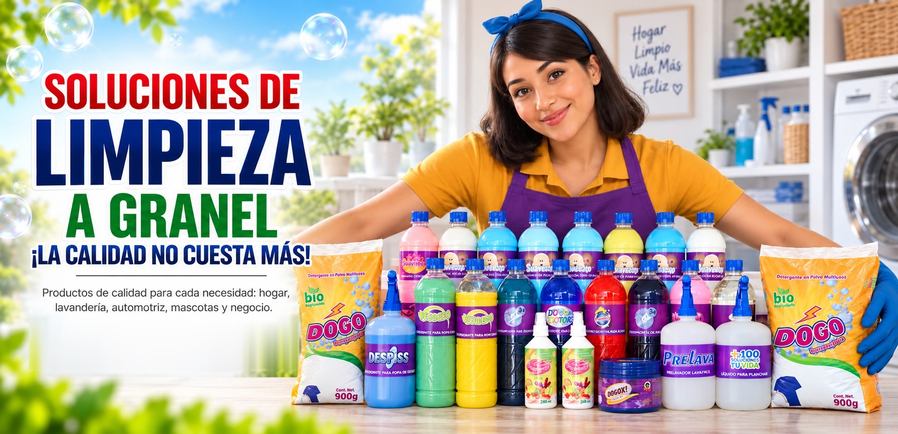 DOGO QUIM LIM — Soluciones de limpieza a granel. Línea completa de productos.